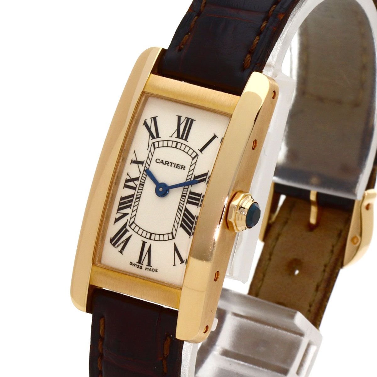 Cartier Tank Americanine SM Watch 18k Pink Gold Leather — view 3