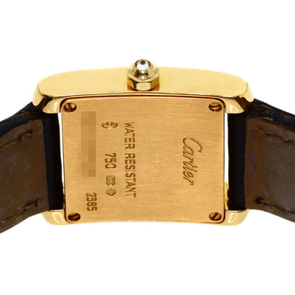 Cartier Tank Francaise SM Diamond Bezel Watch 18k Yellow Gold Leather — view 6