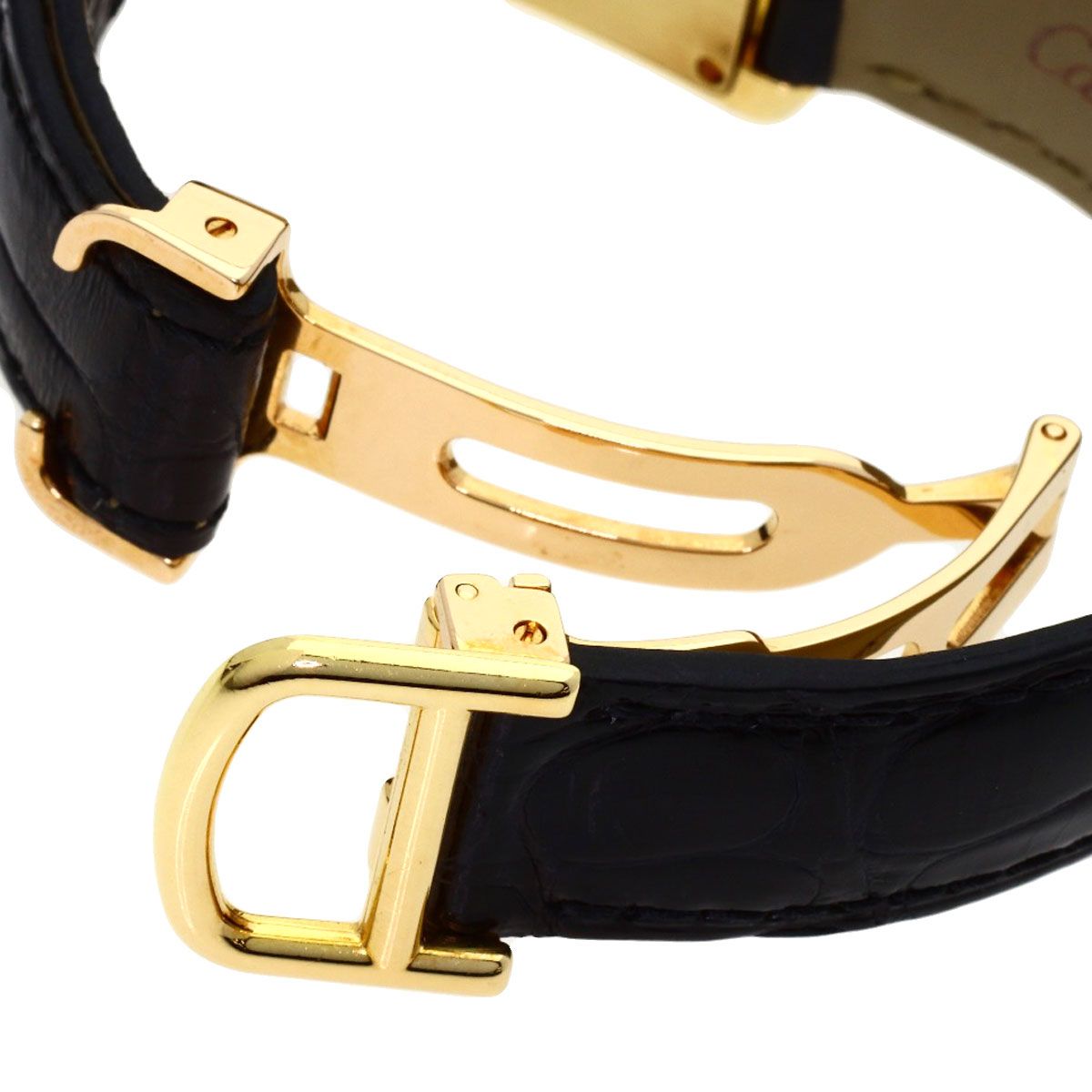 Cartier Tank Francaise SM Diamond Bezel Watch 18k Yellow Gold Leather — view 8