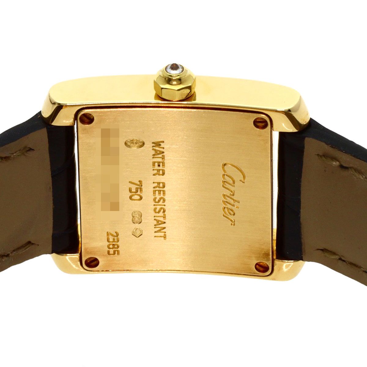 Cartier Tank Francaise SM Diamond Bezel Watch 18k Yellow Gold Leather — view 6