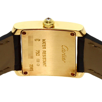 Cartier Tank Francaise SM Diamond Bezel Watch 18k Yellow Gold Leather — view 6