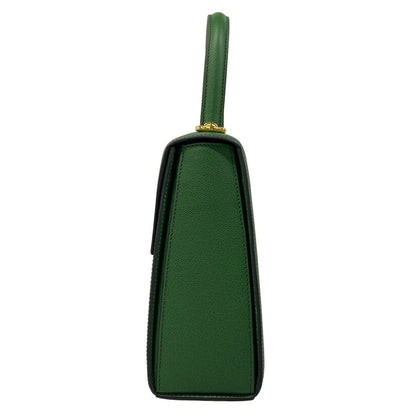 Celine Handbag Green Gold Flap Leather — view 4