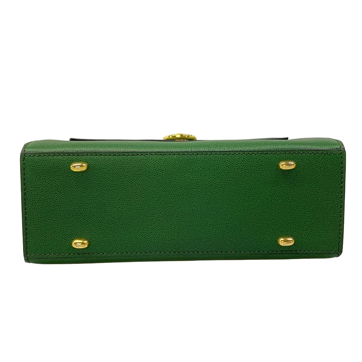 Celine Handbag Green Gold Flap Leather — view 5