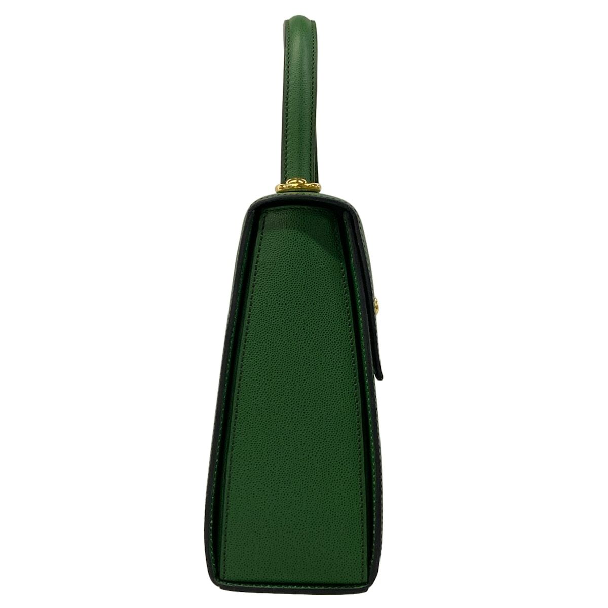 Celine Handbag Green Gold Flap Leather — view 2