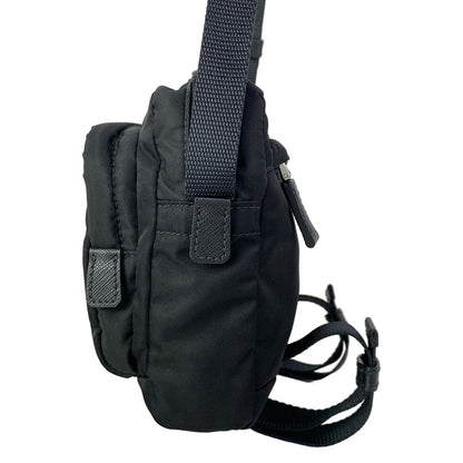 Prada Shoulder Bag Black Navy Multi Leather — view 4