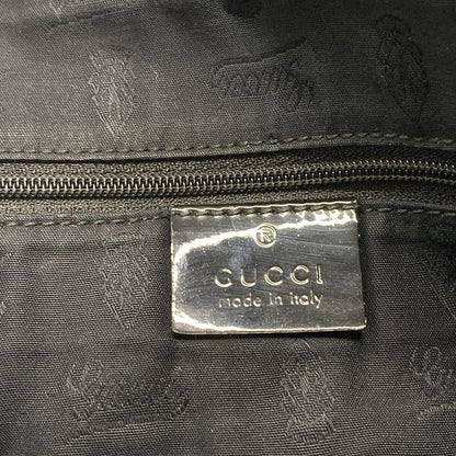 Gucci Tote Bag GG Pattern Dark Brown Beige Black Leather — view 8