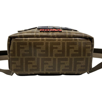 Fendi Backpack Mania Zucca Pattern Dark Brown Navy Multi Fila Collaboration — view 5
