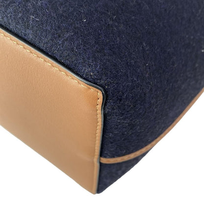 Loewe Tote Bag Love Anagram Small Navy Brown White 2-Way Wool — view 6