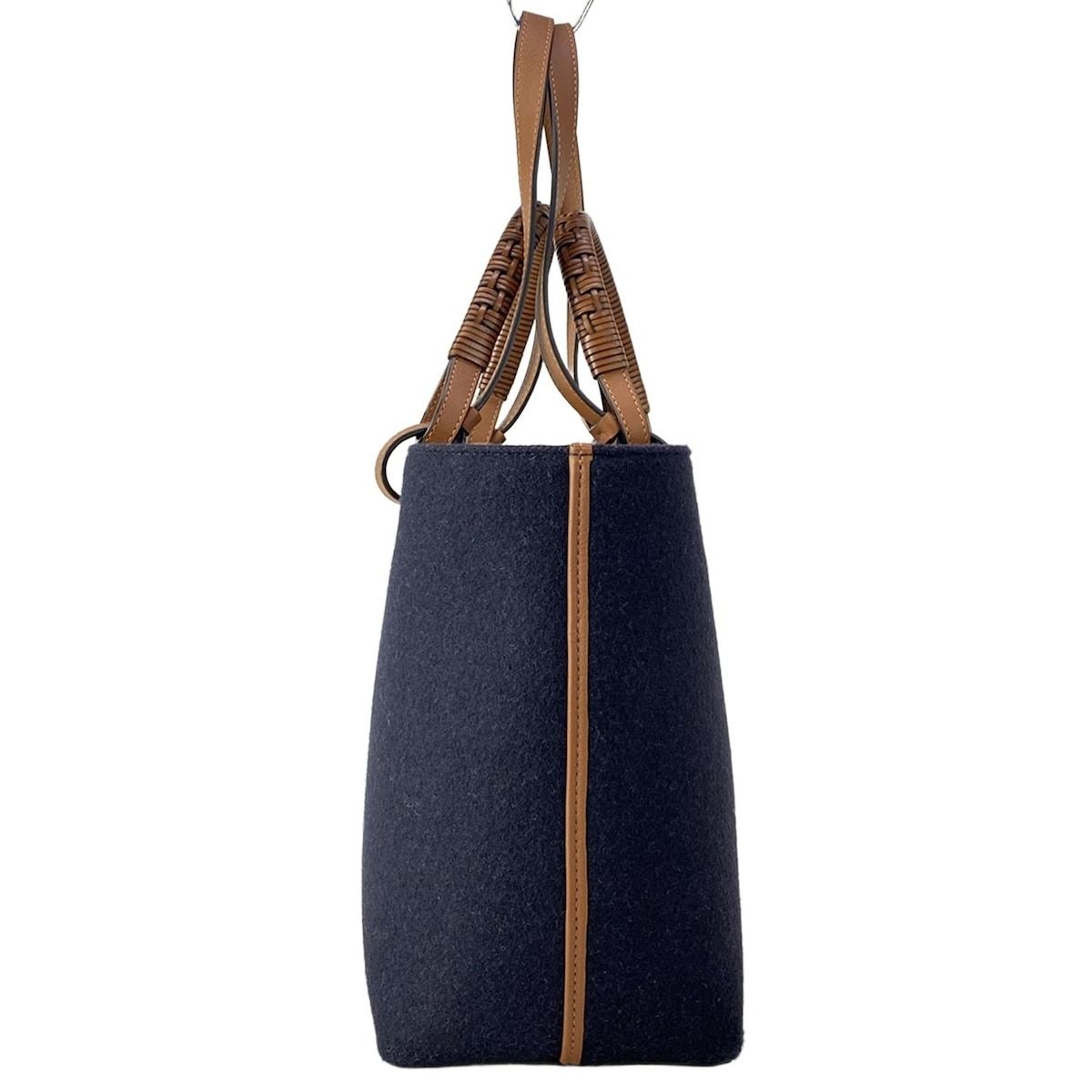 Loewe Tote Bag Love Anagram Small Navy Brown White 2-Way Wool — view 2