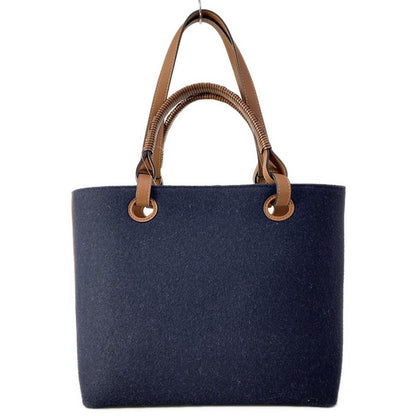 Loewe Tote Bag Love Anagram Small Navy Brown White 2-Way Wool — view 3