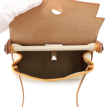Hermes Shoulder Bag Herbag Zip Mini Natural Sable Beton Silver Toile H Vache — view 5