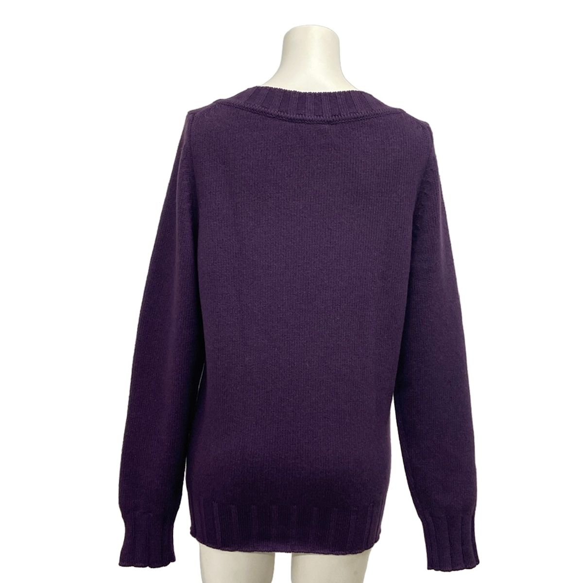Chanel Long Sleeve Sweater M Purple CC Logo Cashmere 38 — view 2