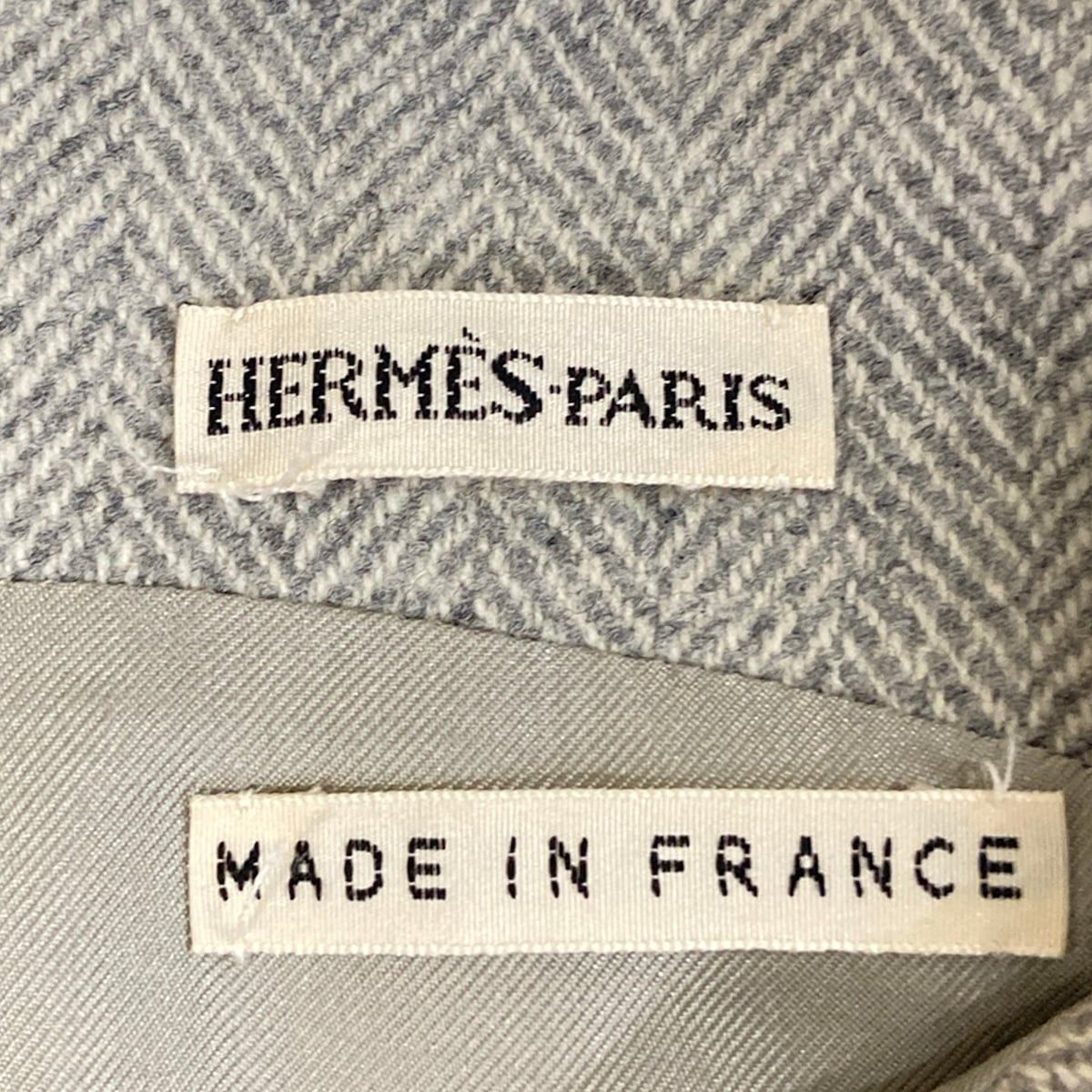 Hermes Dress S Gray Sleeveless Knee-length Herringbone Wool Cashmere 34 — view 3