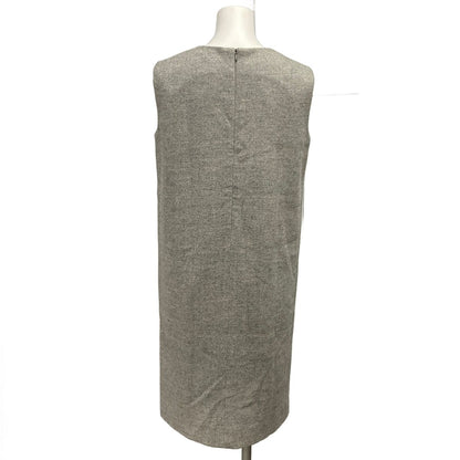 Hermes Dress S Gray Sleeveless Knee-length Herringbone Wool Cashmere 34 — view 2