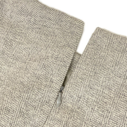 Hermes Dress S Gray Sleeveless Knee-length Herringbone Wool Cashmere 34 — view 8