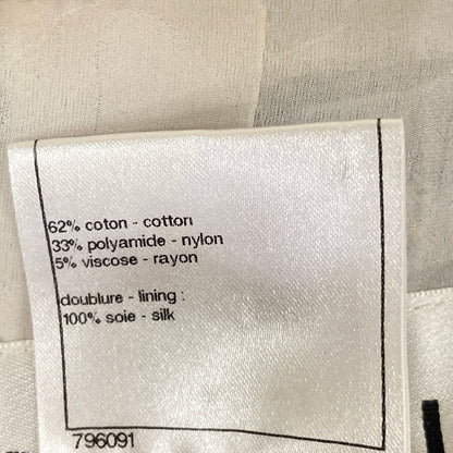 Chanel Jacket L Black White Multi Three Quarter Sleeve Tweed Cotton 42 — view 4