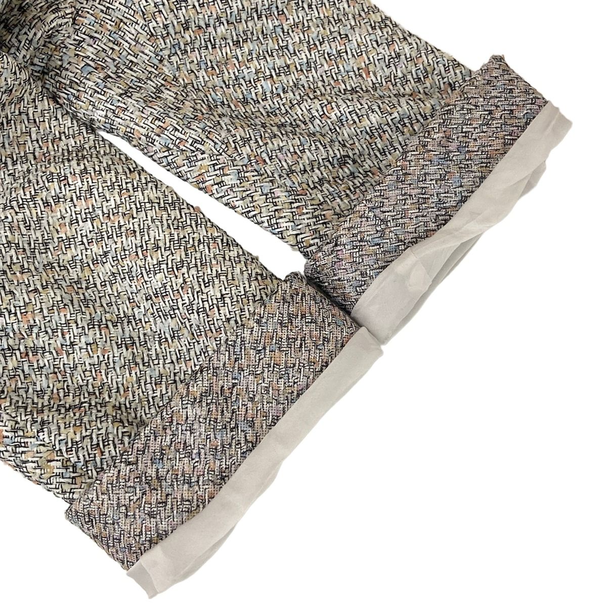 Chanel Jacket L Black White Multi Three Quarter Sleeve Tweed Cotton 42 — view 6