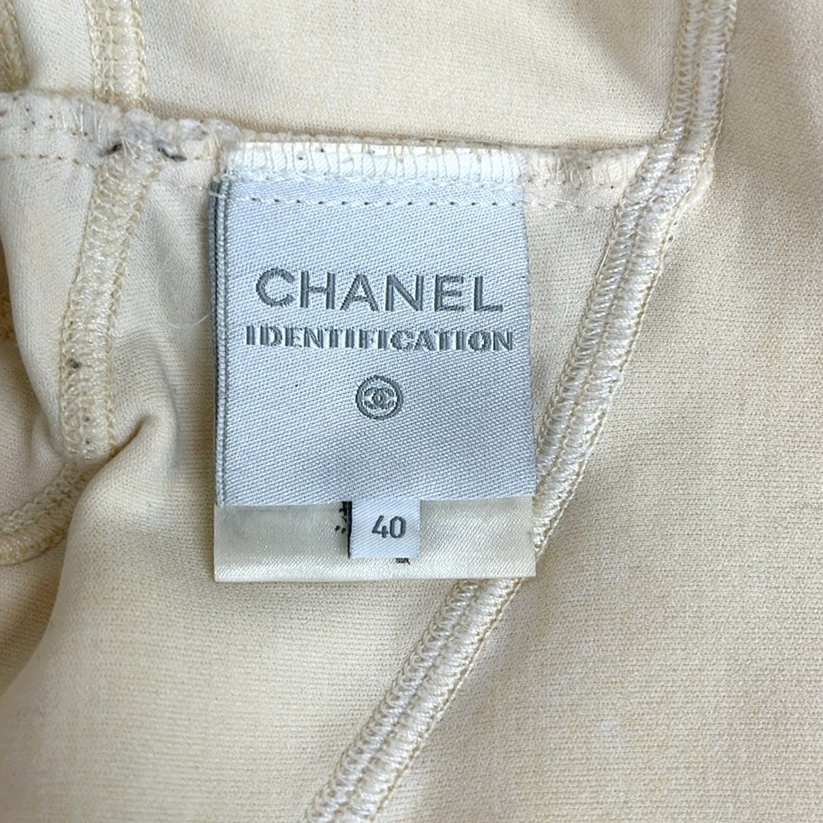 Chanel Jersey M Sport Line Ivory Black IDENTIFICATION T-Shirt 40 — view 6