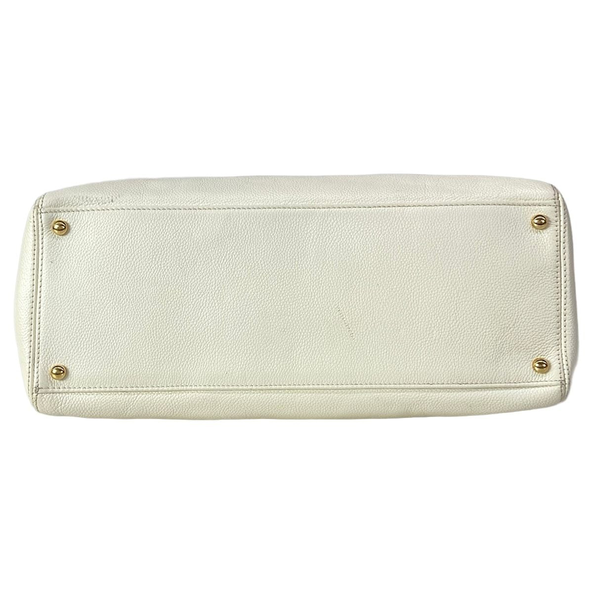 Chanel Tote Bag Executive Line Ivory Gold Leather — view 5