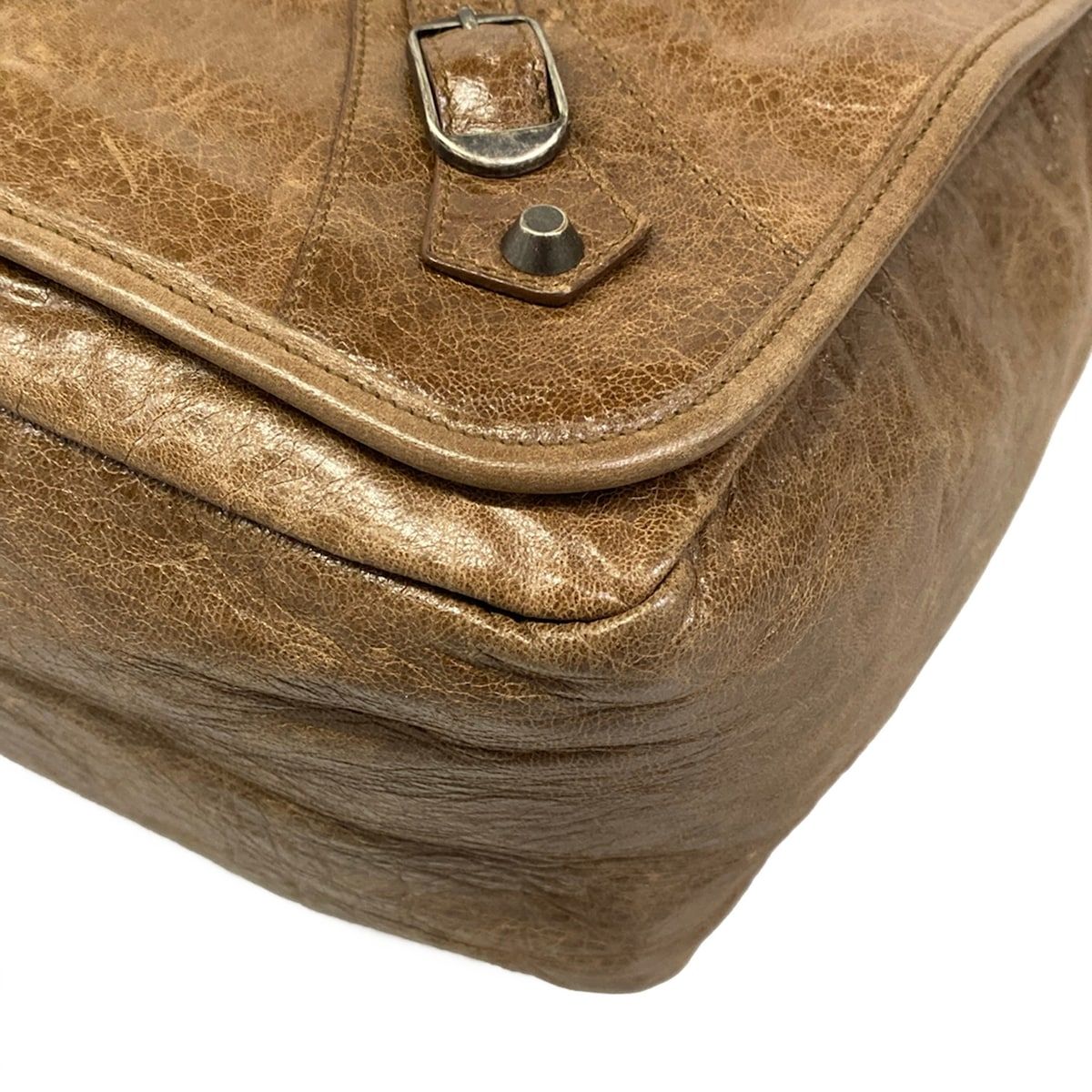 Balenciaga Shoulder Bag the Besace Dark Brown Leather — view 6