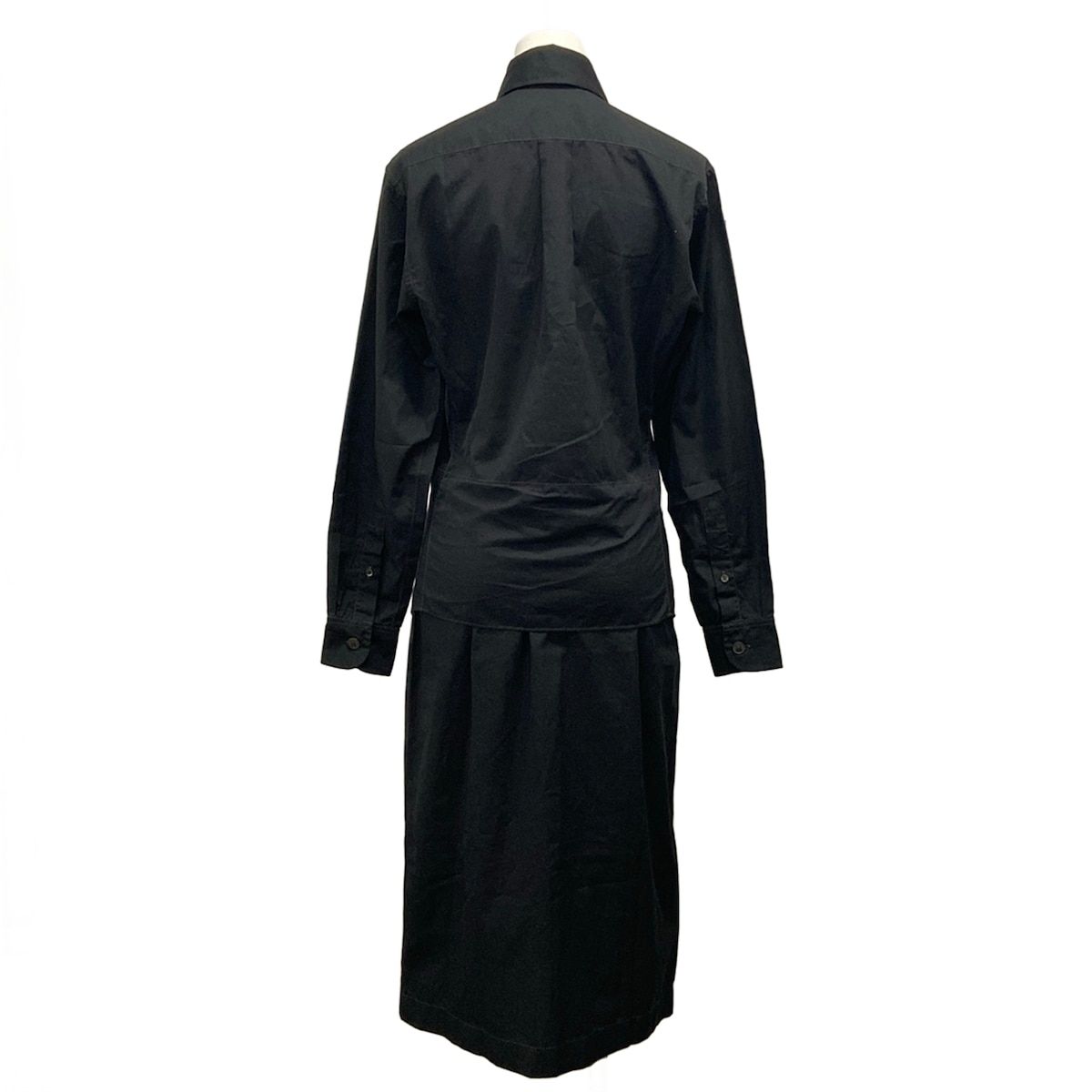 Hermes Dress S Martin Margiela Era Black Shirt Long Sleeve Length Cotton 34 — view 2