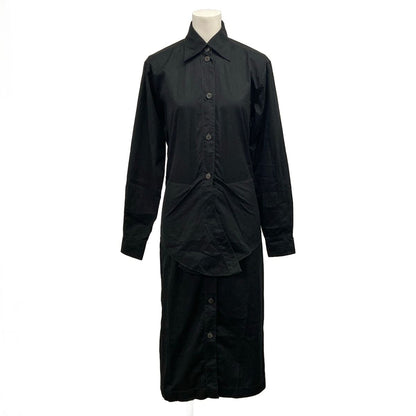 Hermes Dress S Martin Margiela Era Black Shirt Long Sleeve Length Cotton 34