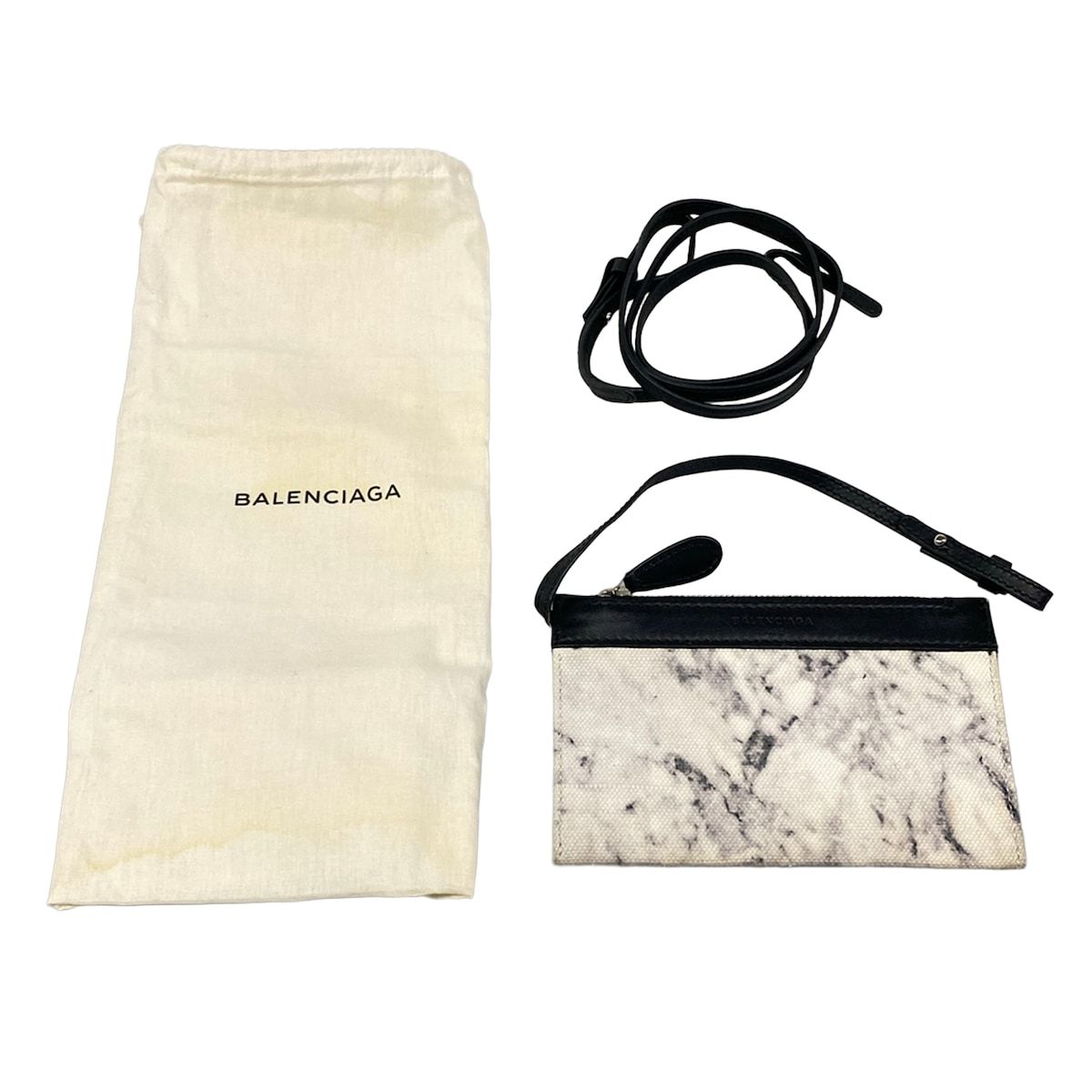 Balenciaga Tote Bag Navy Cabas XS White Black Leather — view 8