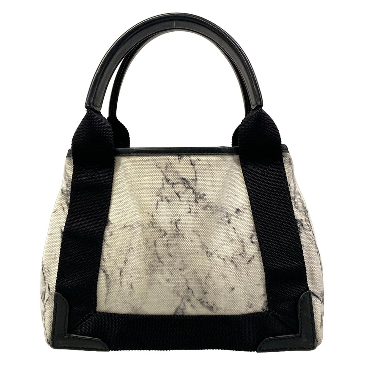 Balenciaga Tote Bag Navy Cabas XS White Black Leather — view 3