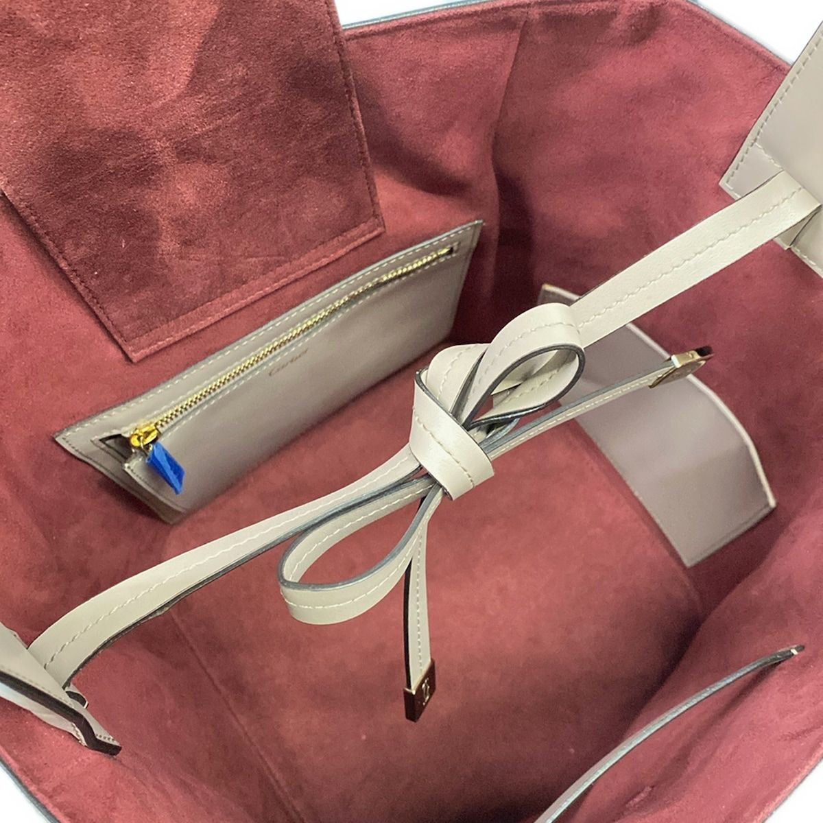Cartier Shoulder Bag Must C Greige Bordeaux Leather — view 7