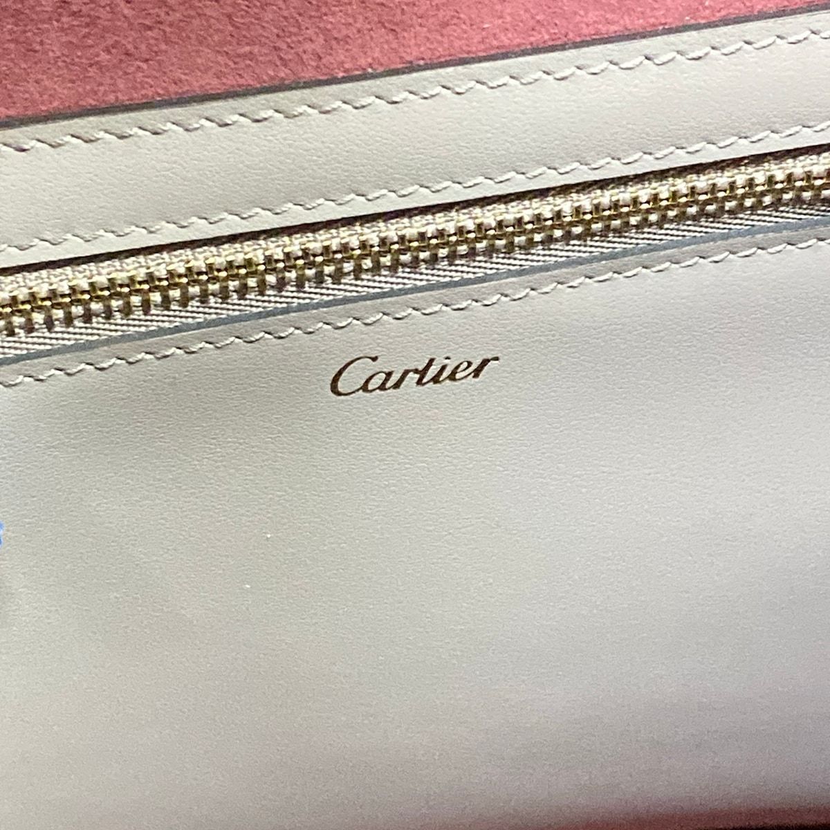 Cartier Shoulder Bag Must C Greige Bordeaux Leather — view 8