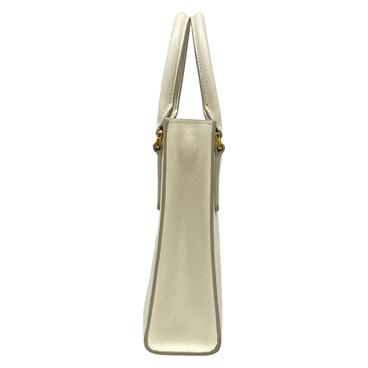 Prada Handbag Triangle Logo White Leather — view 2