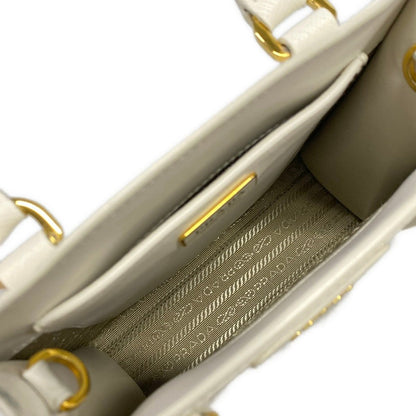 Prada Handbag Triangle Logo White Leather — view 7