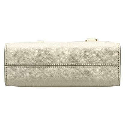 Prada Handbag Triangle Logo White Leather — view 5