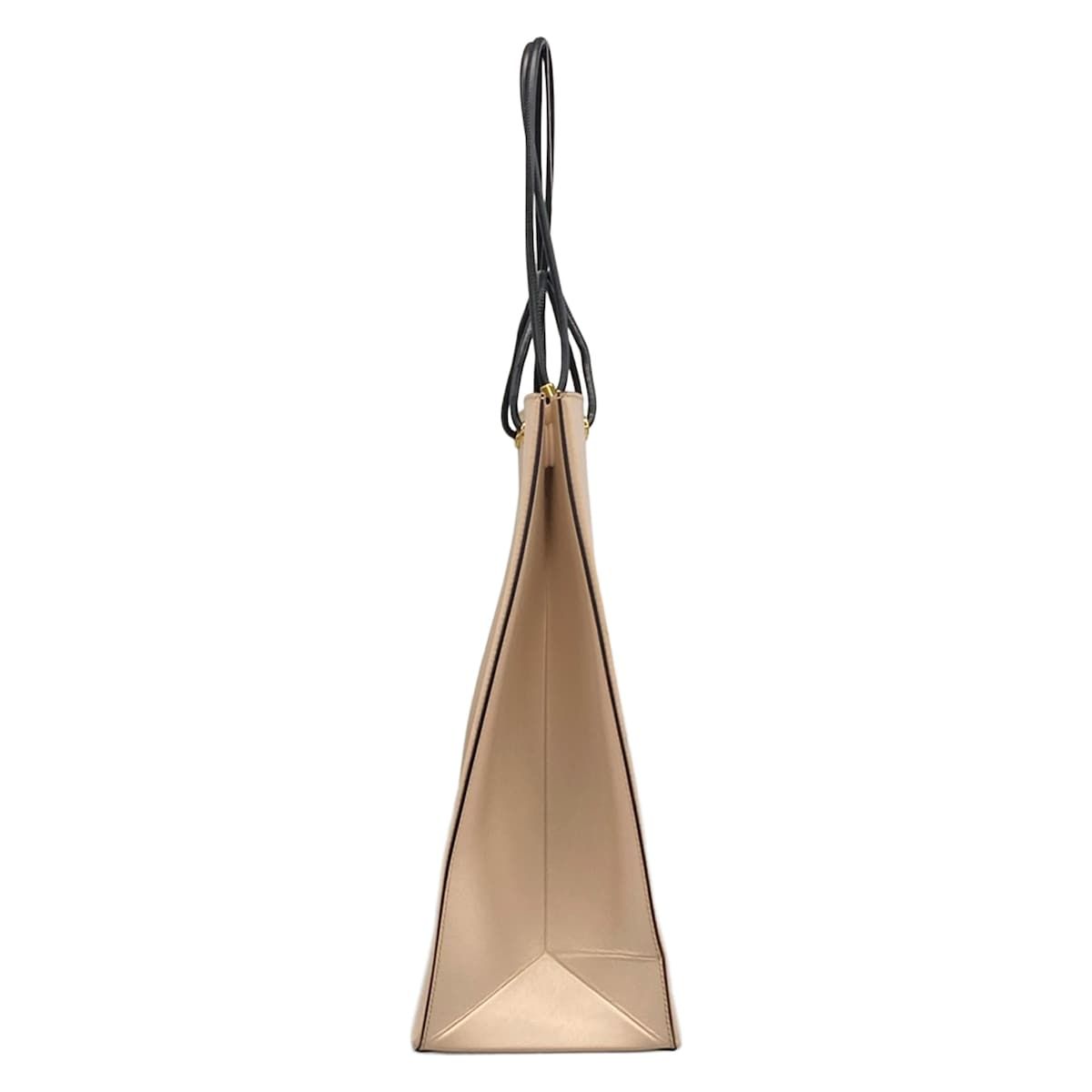 Fendi Tote Bag Shopping Medium Beige Black Leather — view 4