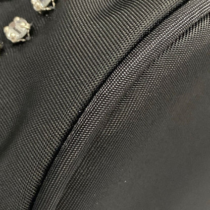 Prada Handbag Black Drawstring Rhinestone Beads Studs Re-Nylon Leather — view 6