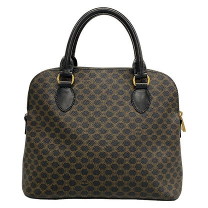 Celine Handbag Macadam Pattern Black Brown Leather — view 3