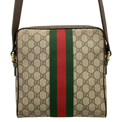 Gucci Shoulder Bag Ophidia GG Small Beige Ebony Dark Brown Leather — view 3