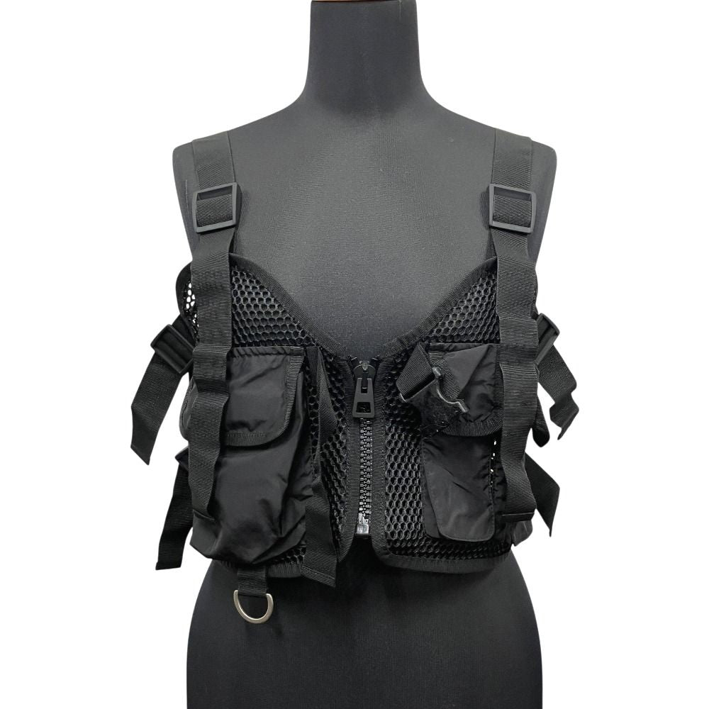 Dior Mesh Vest Sleeveless Top Bustier Logo Black S