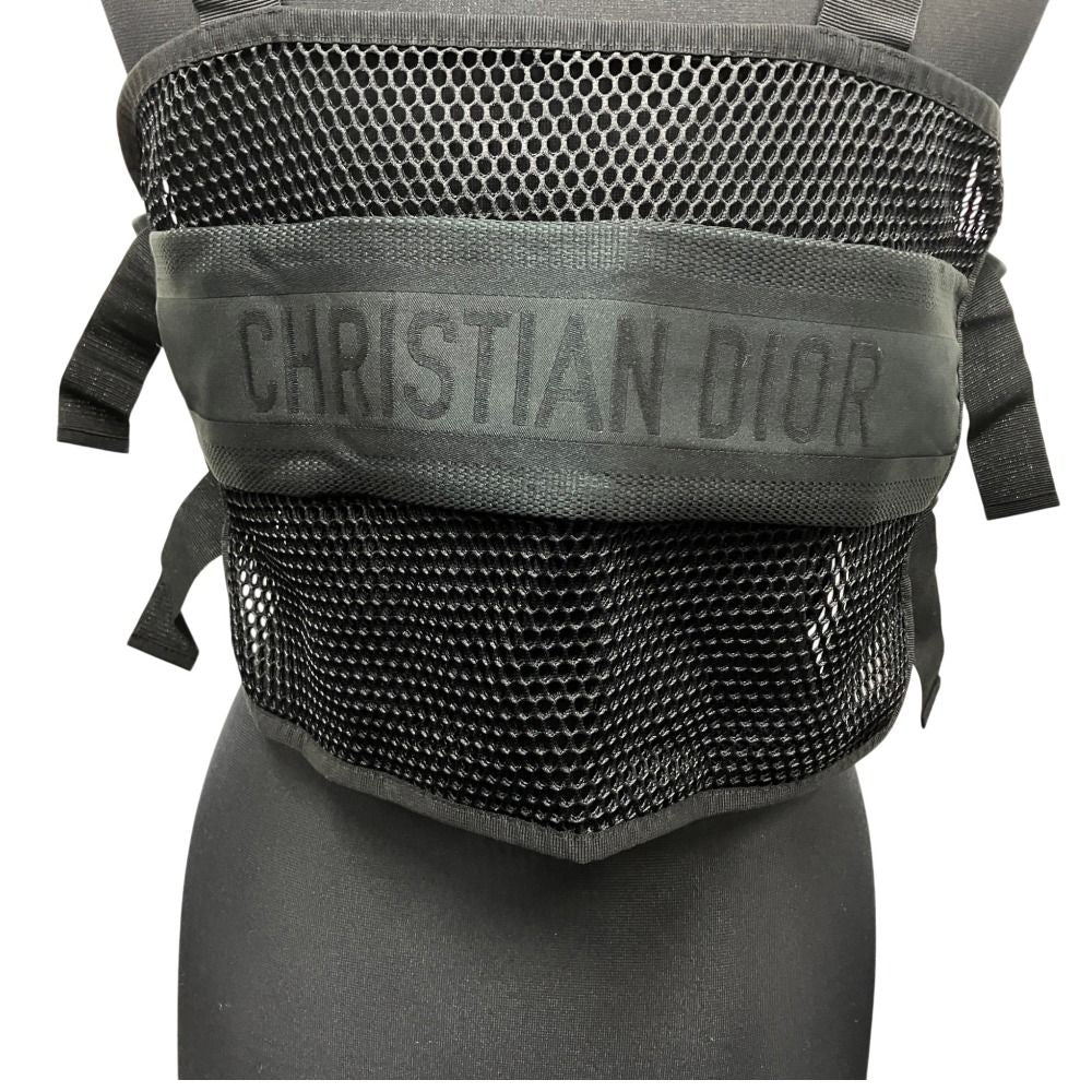 Dior Mesh Vest Sleeveless Top Bustier Logo Black S — view 4