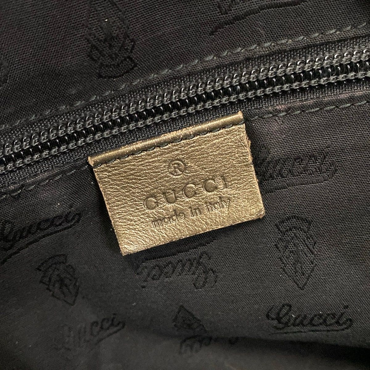 Gucci Shoulder Bag Imprime Khaki Leather — view 8
