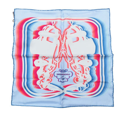 Hermes Brides de Gala Shadow Carre 45 Scarf Petit Silk 100% Light Blue — view 2