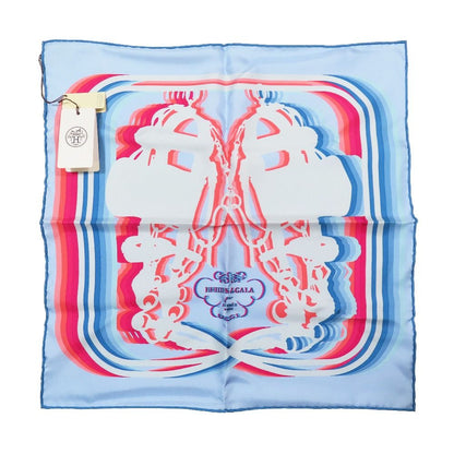 Hermes Brides de Gala Shadow Carre 45 Scarf Petit Silk 100% Light Blue