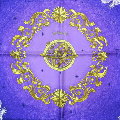 Hermes Cosmos Space View Pegasus Carre 90 Large Scarf Silk Carriage Purple Gold — view 4