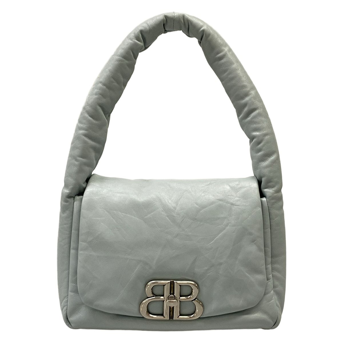 Balenciaga Shoulder Bag Monaco Light Blue Leather