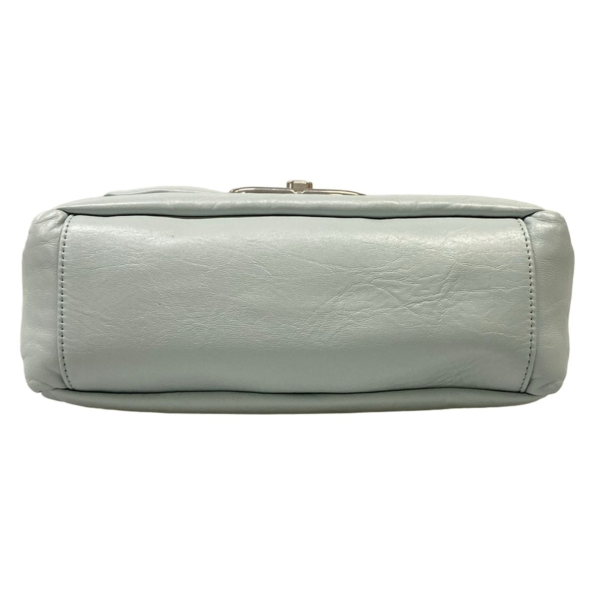 Balenciaga Shoulder Bag Monaco Light Blue Leather — view 5