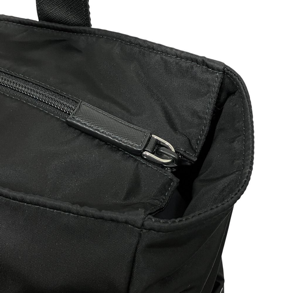 Prada Tessuto Montagn Montaigne Hand Tote Bag Nylon Saffiano Leather Black — view 7