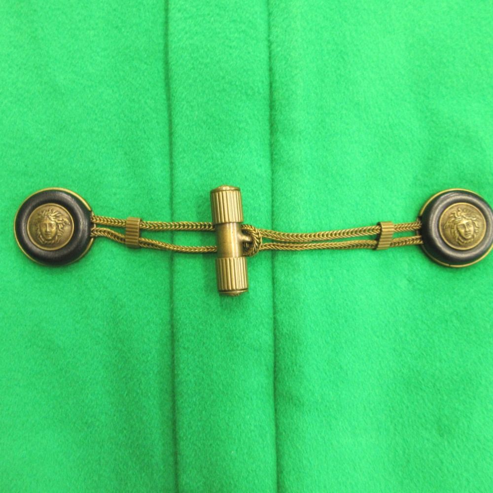 Versace Gianni Medusa Button Duffle Coat Cashmere Blend Vintage Green — view 5