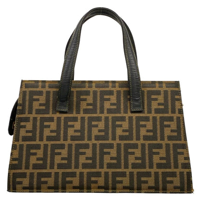 Fendi Handbag Zucca Pattern Black Brown Leather — view 3
