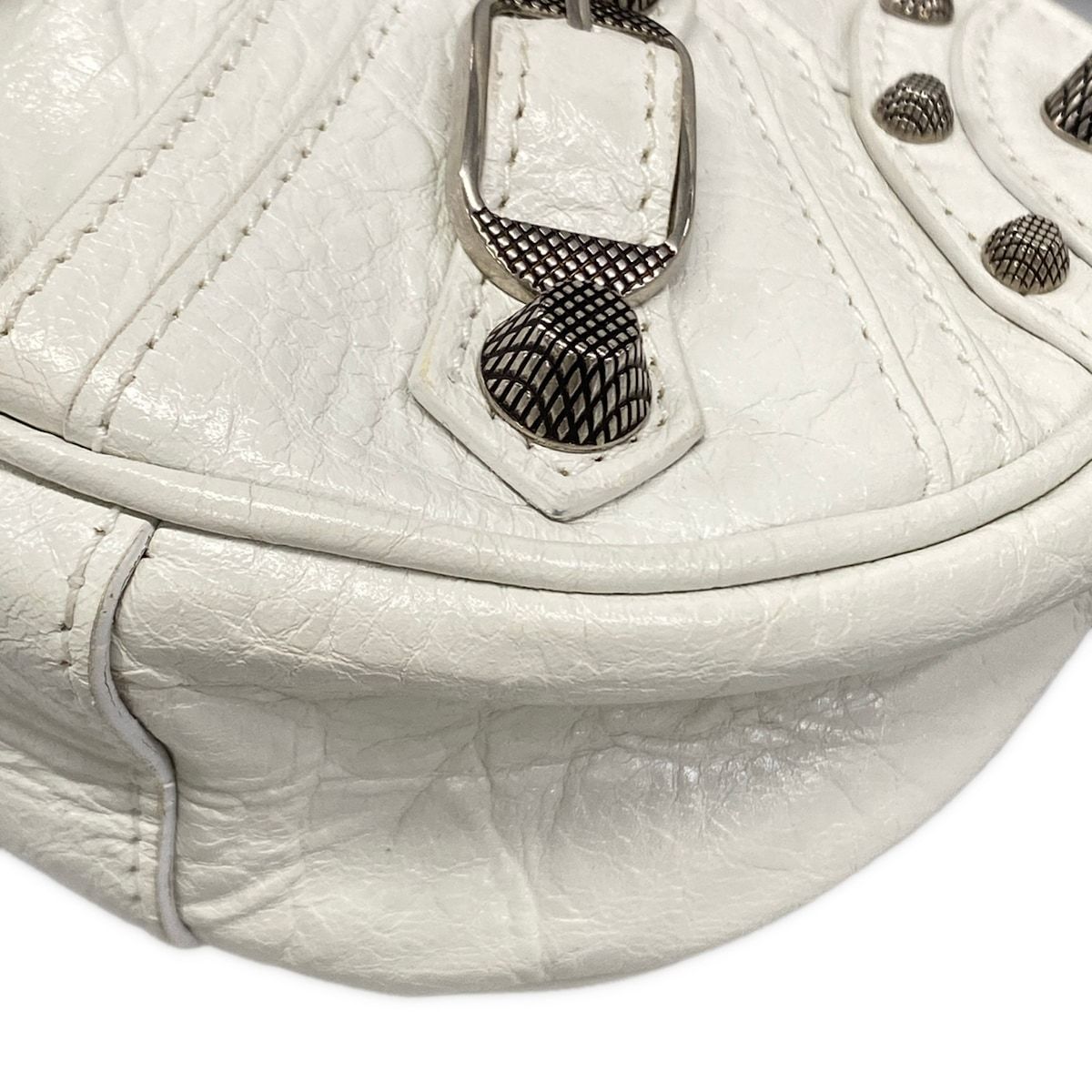 Balenciaga Shoulder Bag le Cagole XS White Leather — view 6