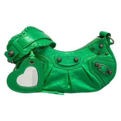 Balenciaga Shoulder Bag le Cagole XS Green Leather
